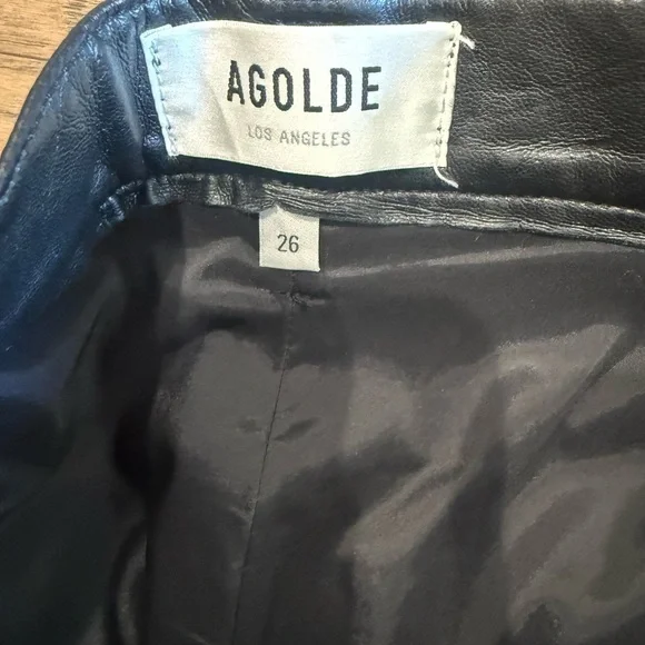 NWT Agolde Leather 90s Pinch Waist - Picture 4 of 7